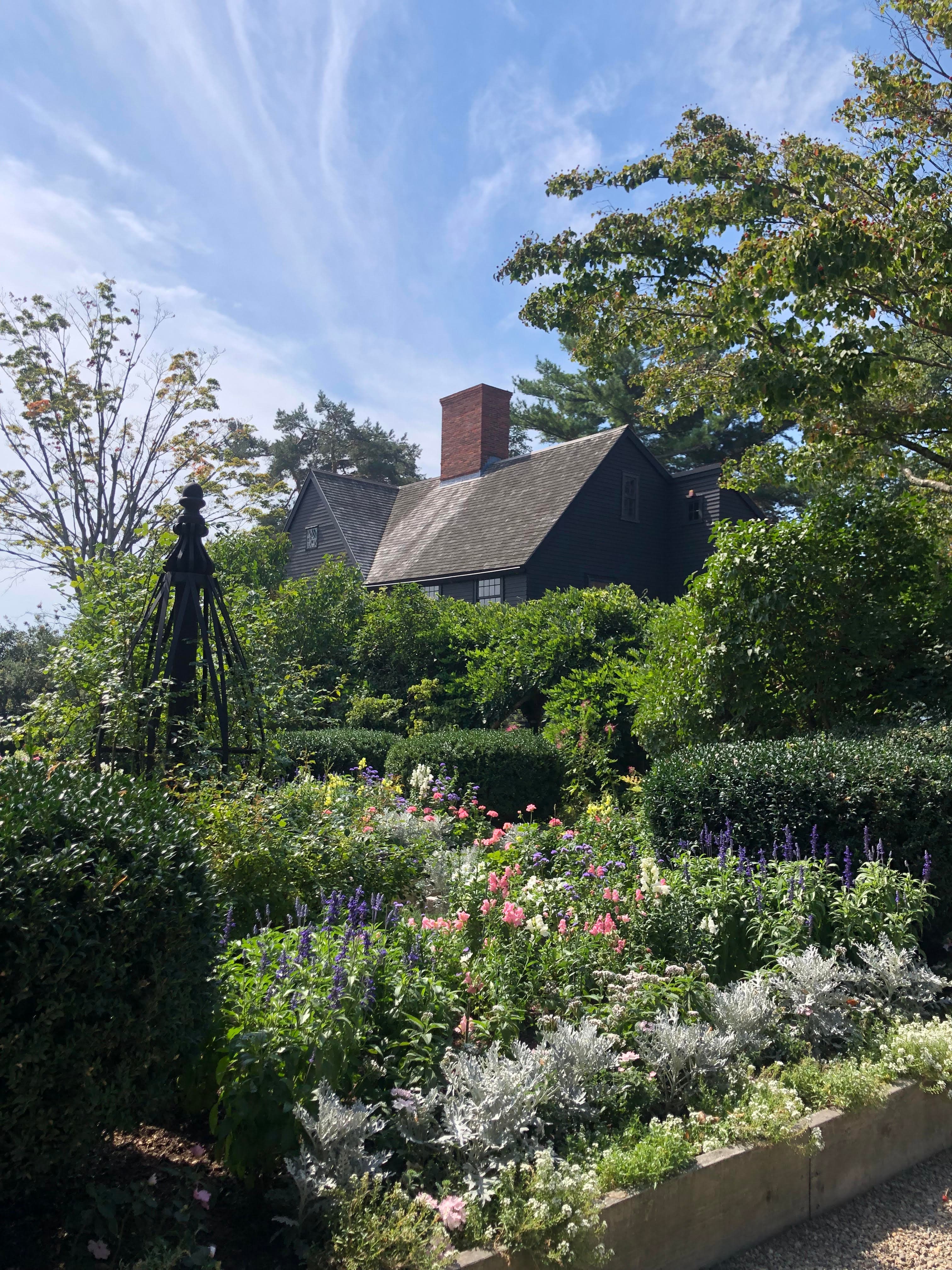 An outside garden at the house of seven gables