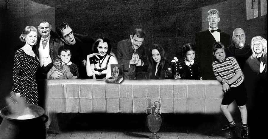 The last dinner but with the Munsters and the Addams